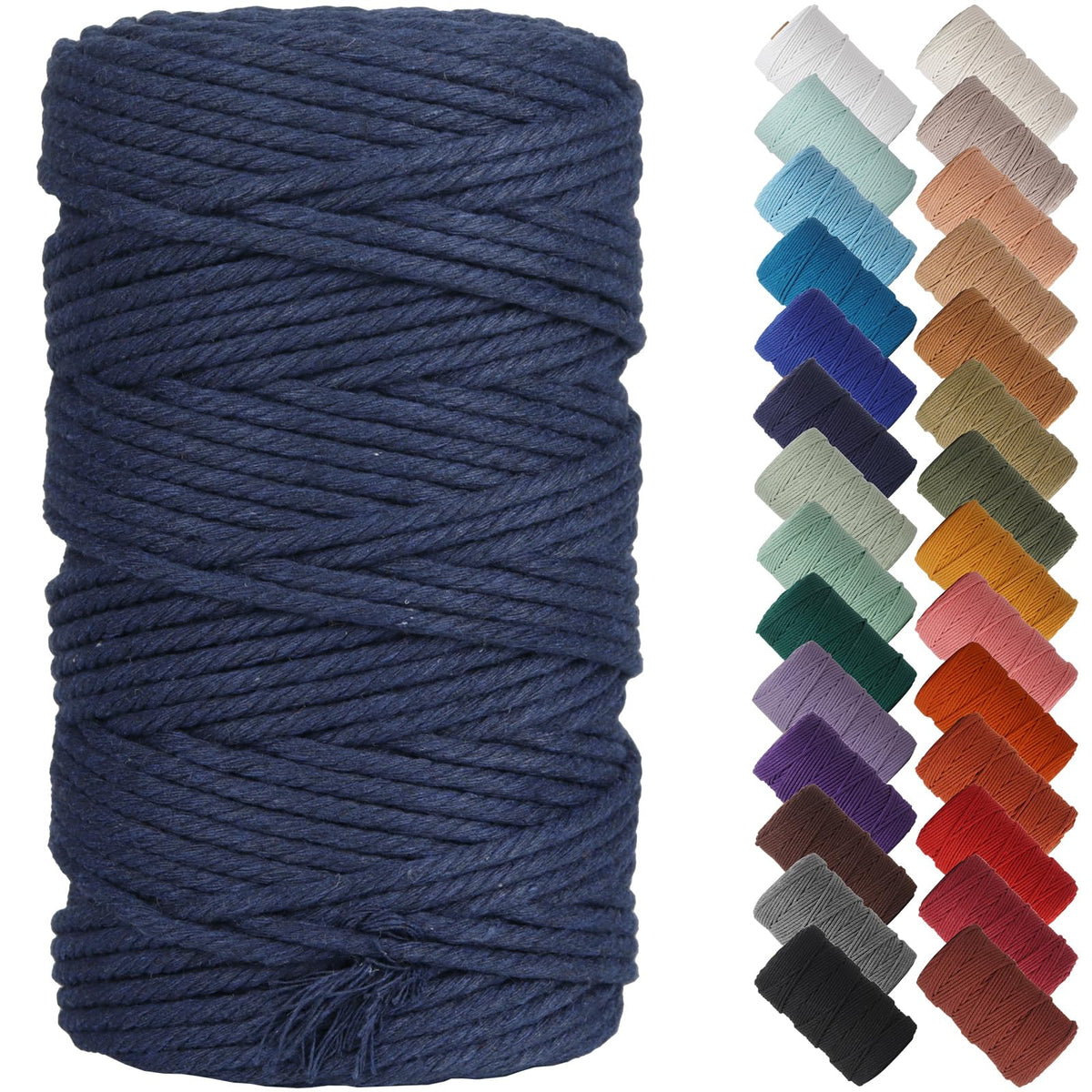 NOANTA Baby Blue Macrame Cord 3mm x 109yards, Cotton Rope Macrame Yarn Jansha Store