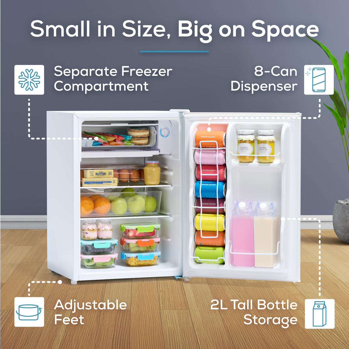 Igloo 3.2 Cu.Ft. Mini Fridge with Freezer - Single Door Compact Refrigerator with Glass Shelves for Homes, Dorms & Offices- Keep Snacks, Drinks & Frozen Foods Cool with Temperature Control Mini Fridge Jansha Store