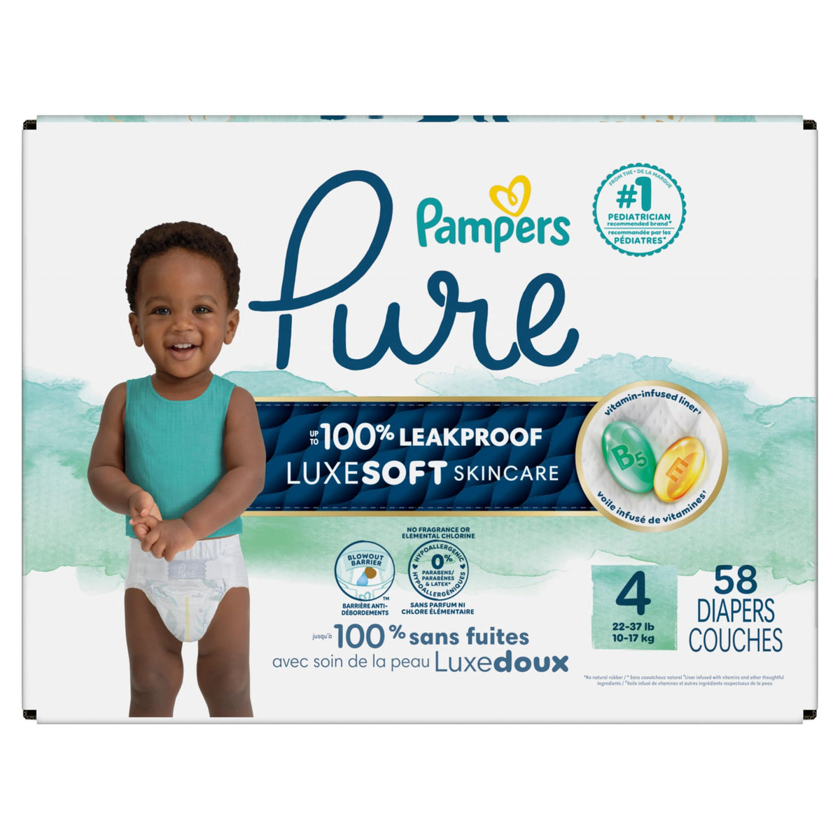 Pampers Pure Baby Diapers, Size 5 (27+ lbs), 132 Jansha Store