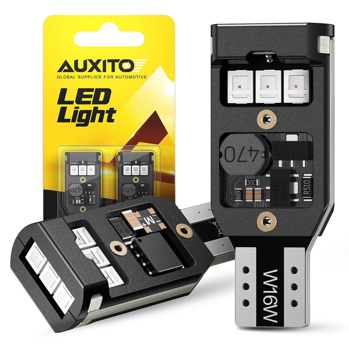 AUXITO 912 921 LED Bulb for Backup Light Reverse Lights High Power 2835 15-SMD Chipsets Error Free T15 906 922 W16W Bulbs, 6000K White, Automotive Light Bulbs (Upgraded, Pack of 2) Jansha Store
