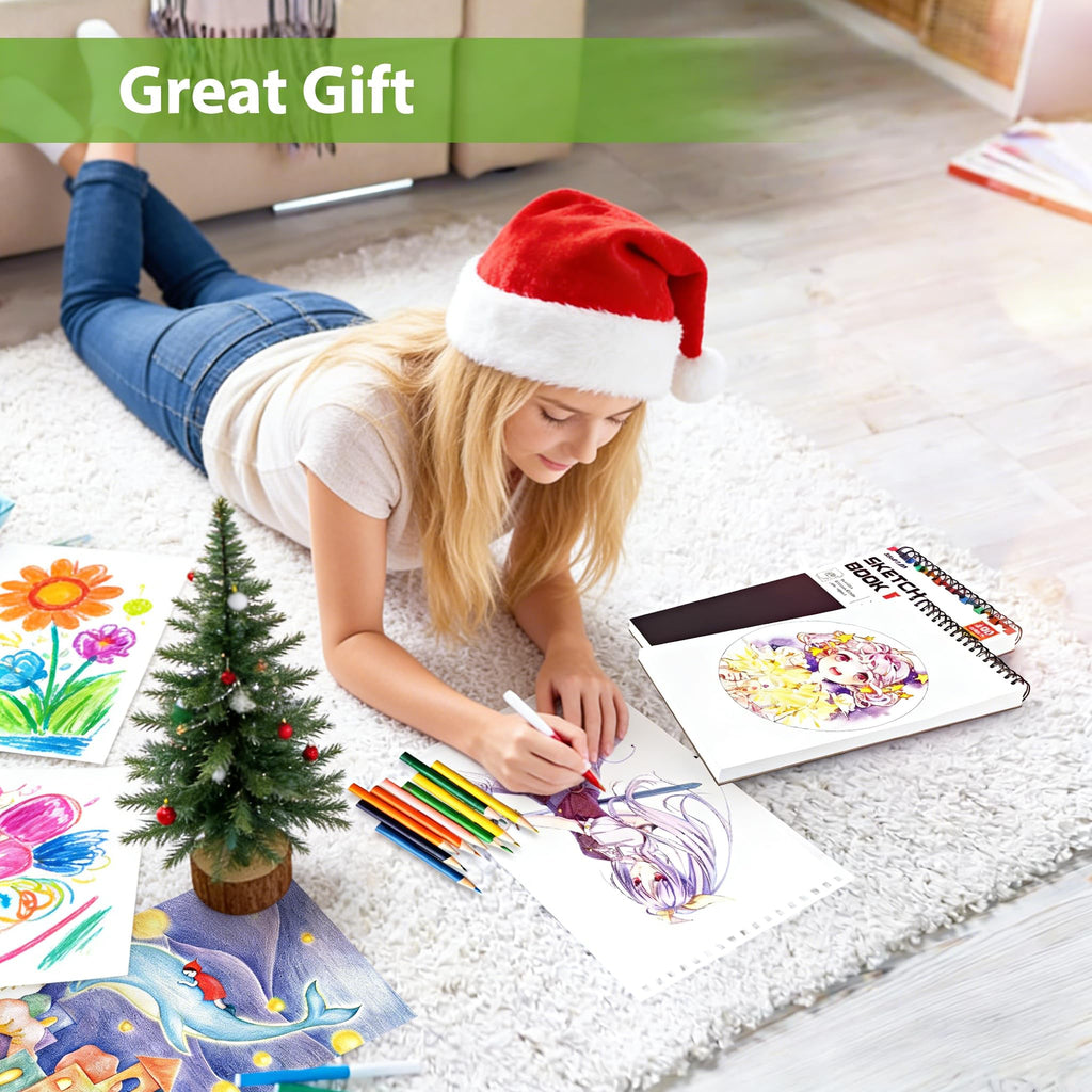 Soucolor Sketch Book 9" x 12", 100 Sheets Kids Art Sketchbook Drawing Pad Jansha Store
