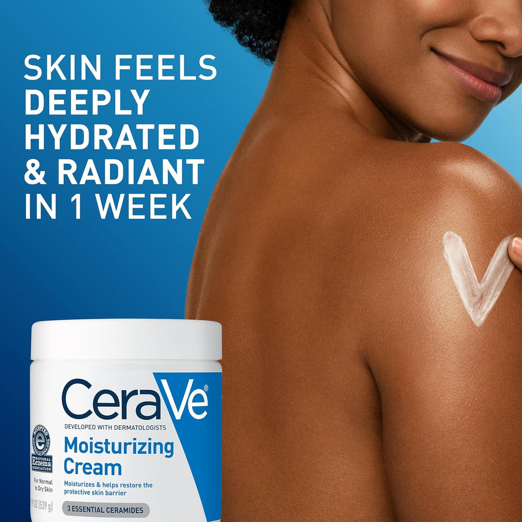 CeraVe Moisturizing Cream, Face & Body Moisturizer for Dry Skin, 19oz Jansha Store