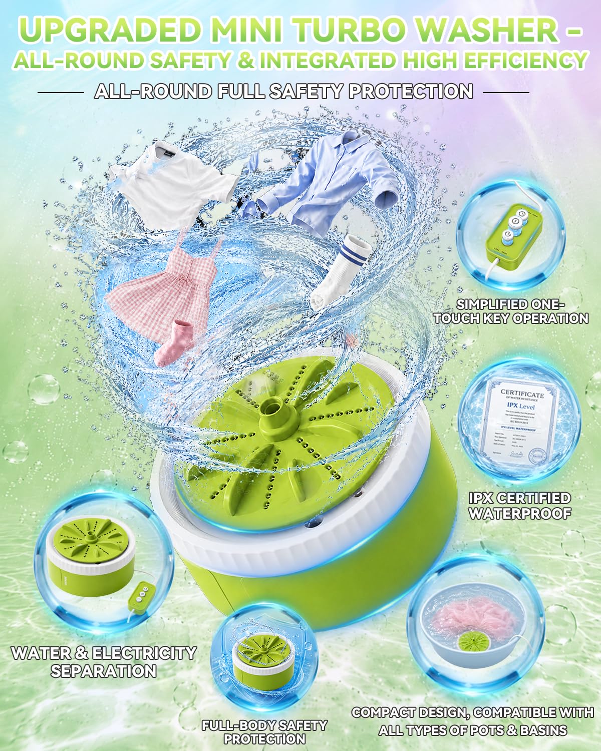 USB Portable Washing Machine | For Clothes & Dishes, Travel, Dorms, RVs Jansha Store