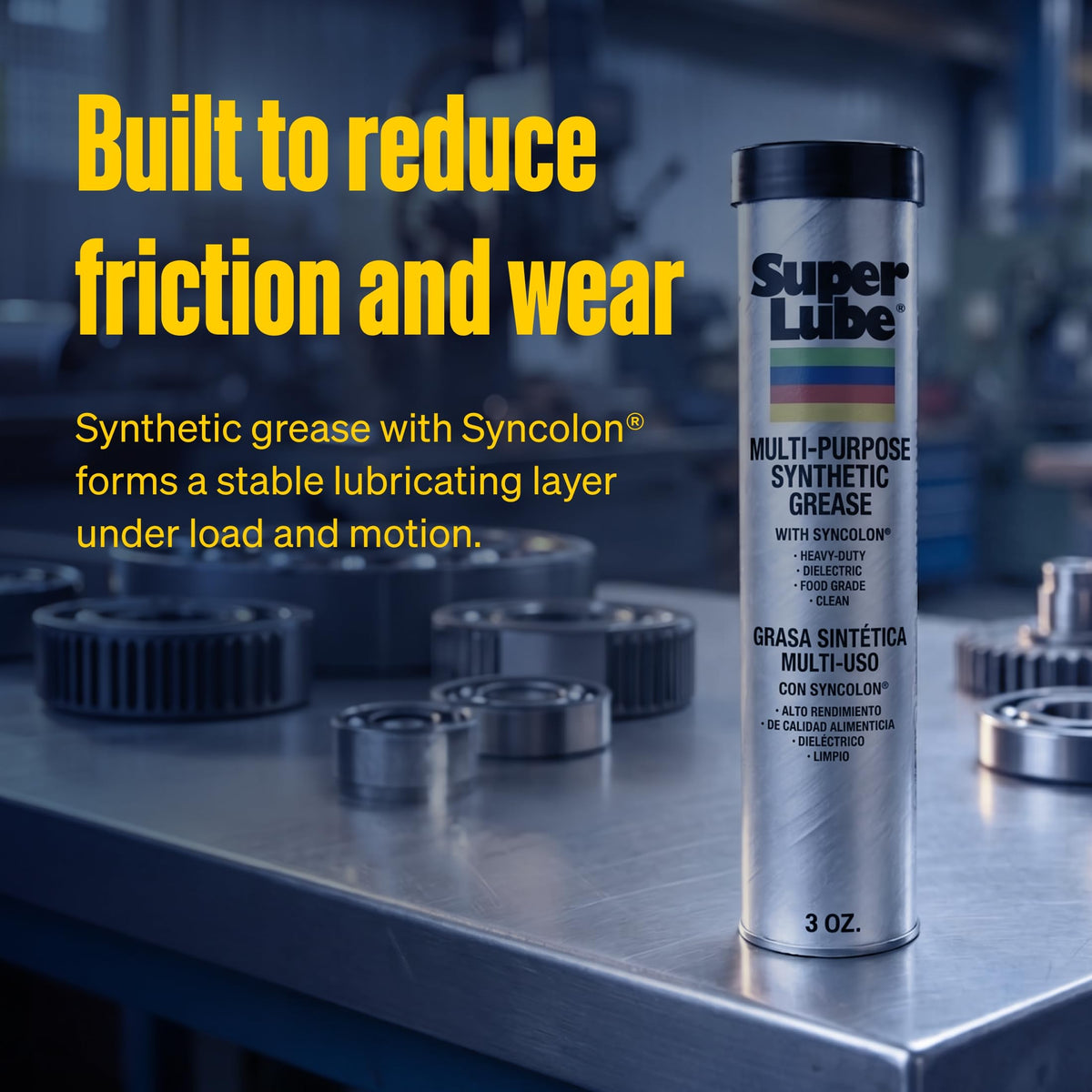 Super Lube Multi-Purpose Synthetic Grease w/ Syncolon - High Temperature, Water & Corrosion Resistant Grease - Workshop & Industrial Use - Food Grade - Translucent White - Tube - 3 oz (21030) Jansha Store