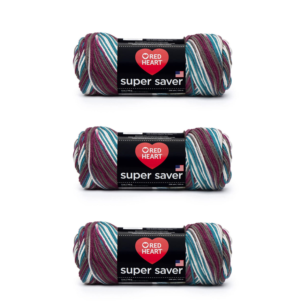 Red Heart Super Saver Yarn for Crocheting & Knitting, Medium Thyme, 3-Pack Jansha Store