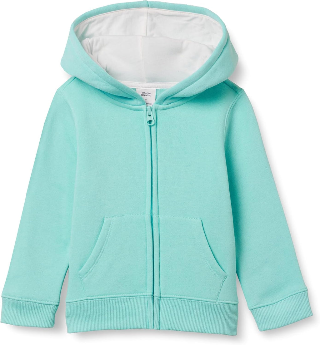 Amazon Essentials Girls and Toddlers' Fleece Zip-Up Hooded Sweatshirt with Lined Hood and Rib Knit Detail Jansha Store