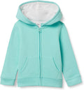 Amazon Essentials Girls and Toddlers' Fleece Zip-Up Hooded Sweatshirt with Lined Hood and Rib Knit Detail Jansha Store