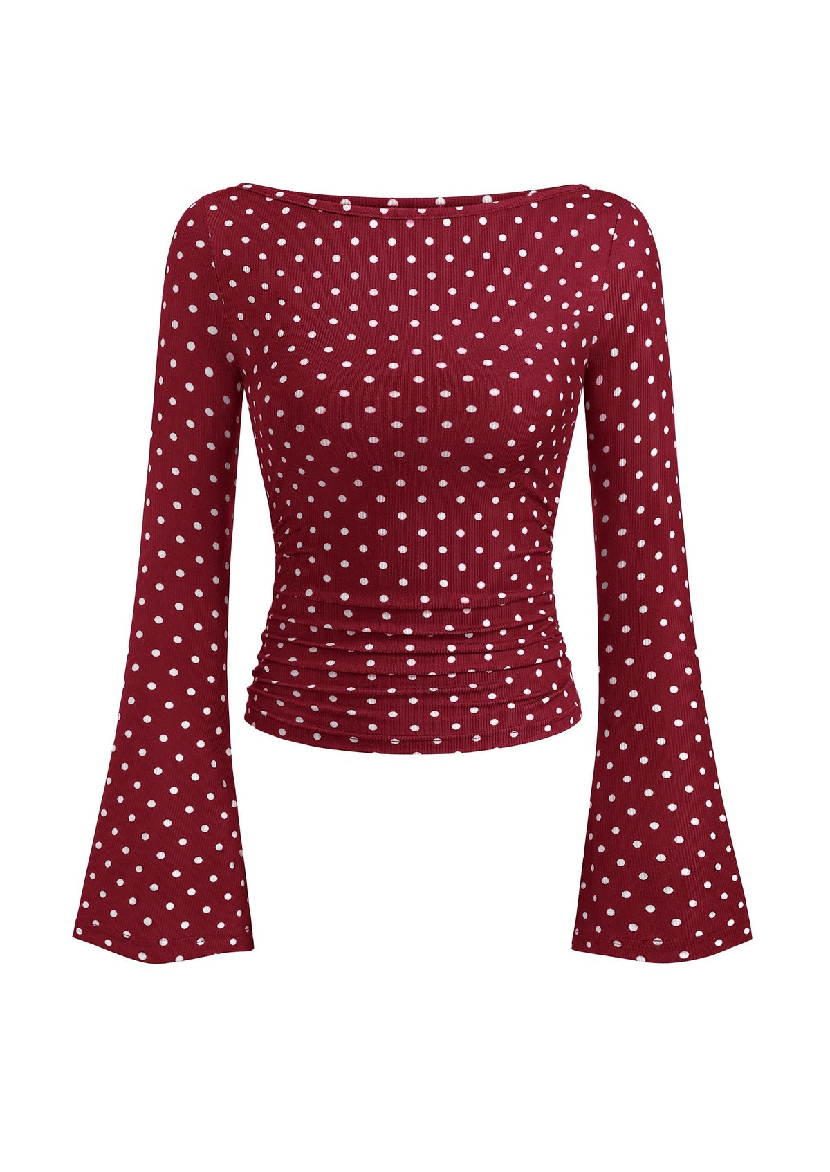 PRETTYGARDEN Womens Bell Long Sleeve Ribbed Knit Tops Jansha Store