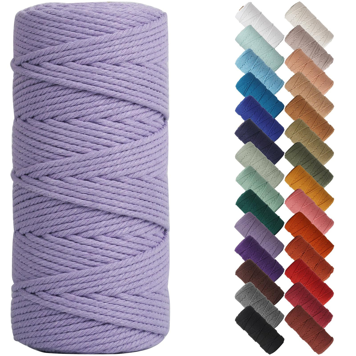 NOANTA Baby Blue Macrame Cord 3mm x 109yards, Cotton Rope Macrame Yarn Jansha Store
