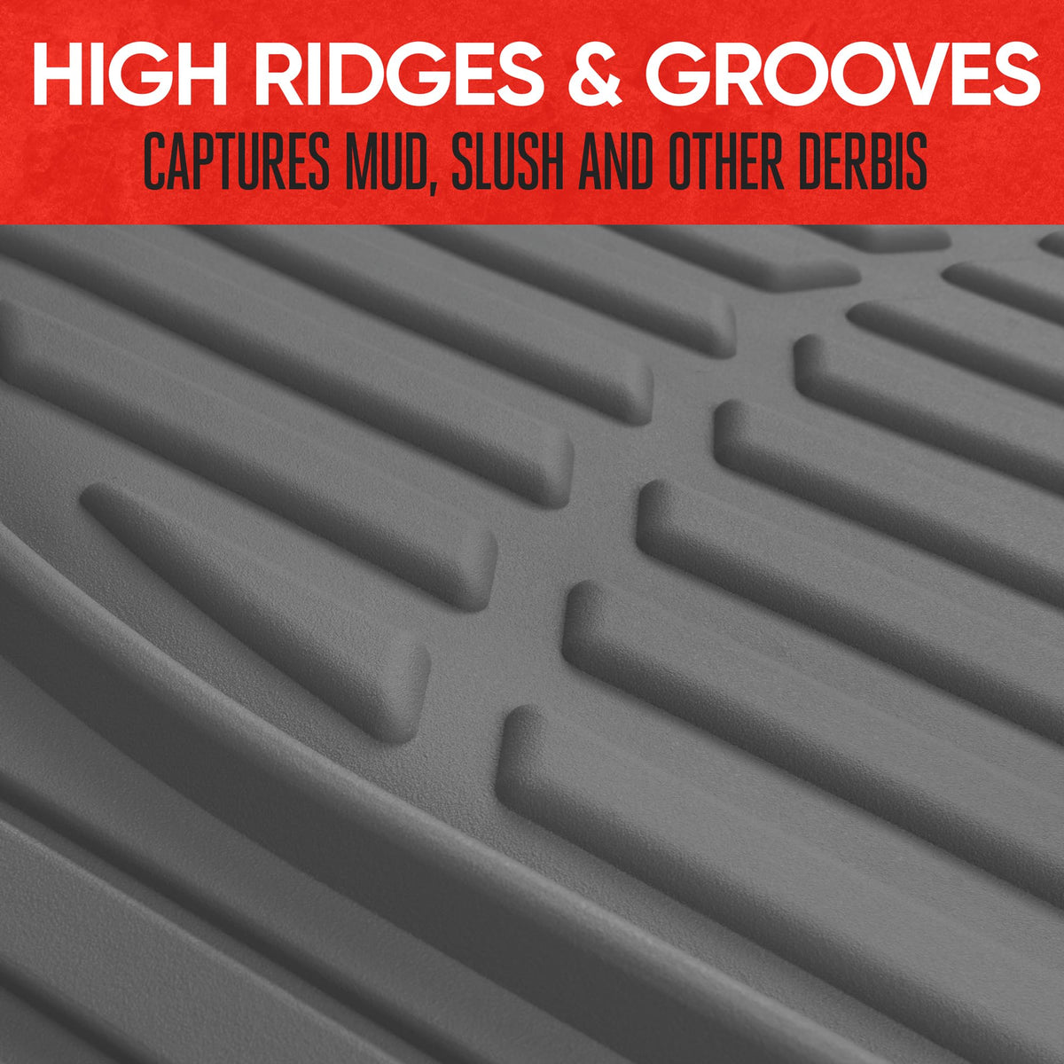 Motor Trend FlexTough Floor Mats for Cars, Black Deep Dish All-Weather Car Mats, Waterproof Trim-to Fit Automotive Floor Mats for Cars Trucks SUV, Universal Floor Liner Car Accessories Jansha Store
