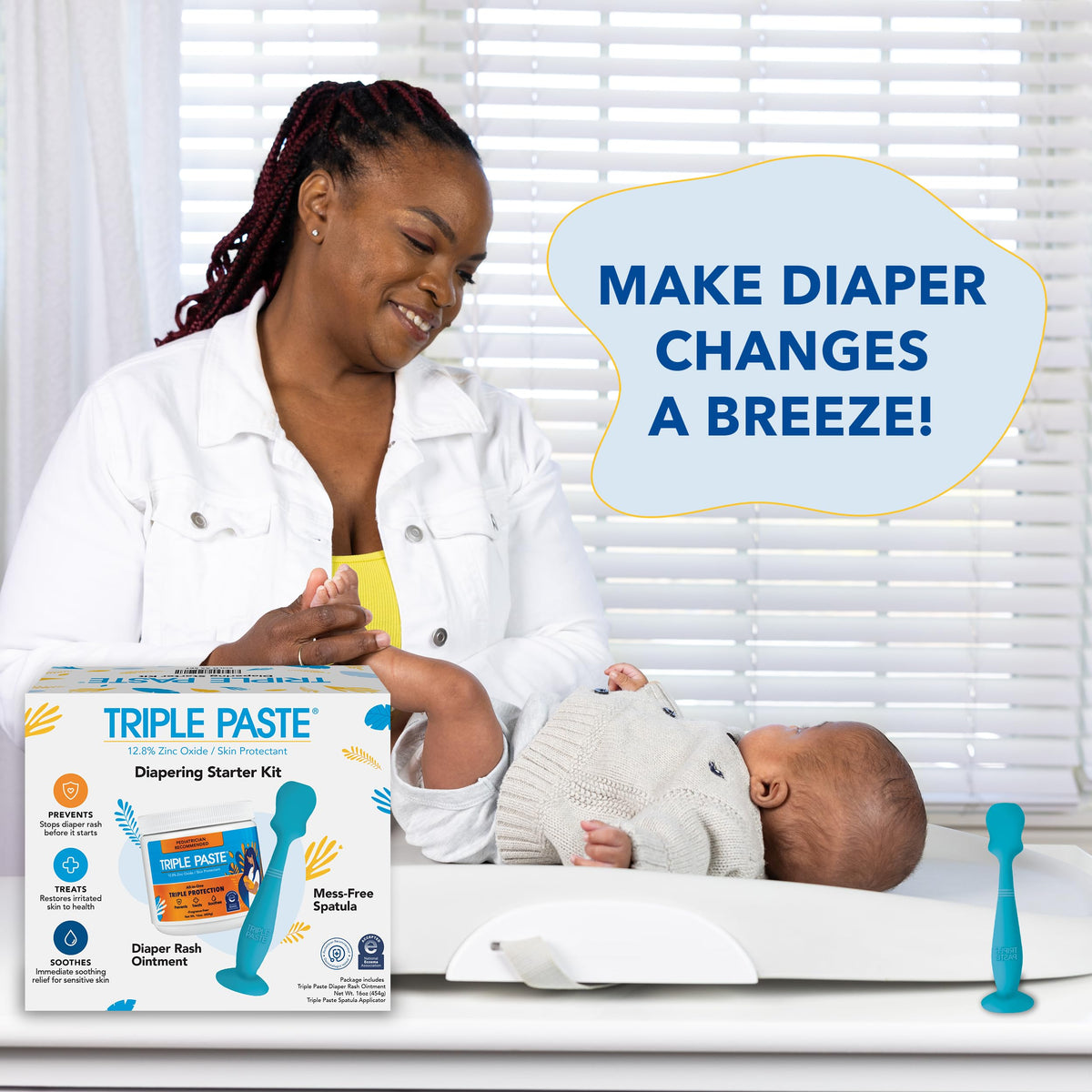 Triple Paste Diaper Rash Cream, Zinc Oxide Baby Ointment, 16 oz Jansha Store