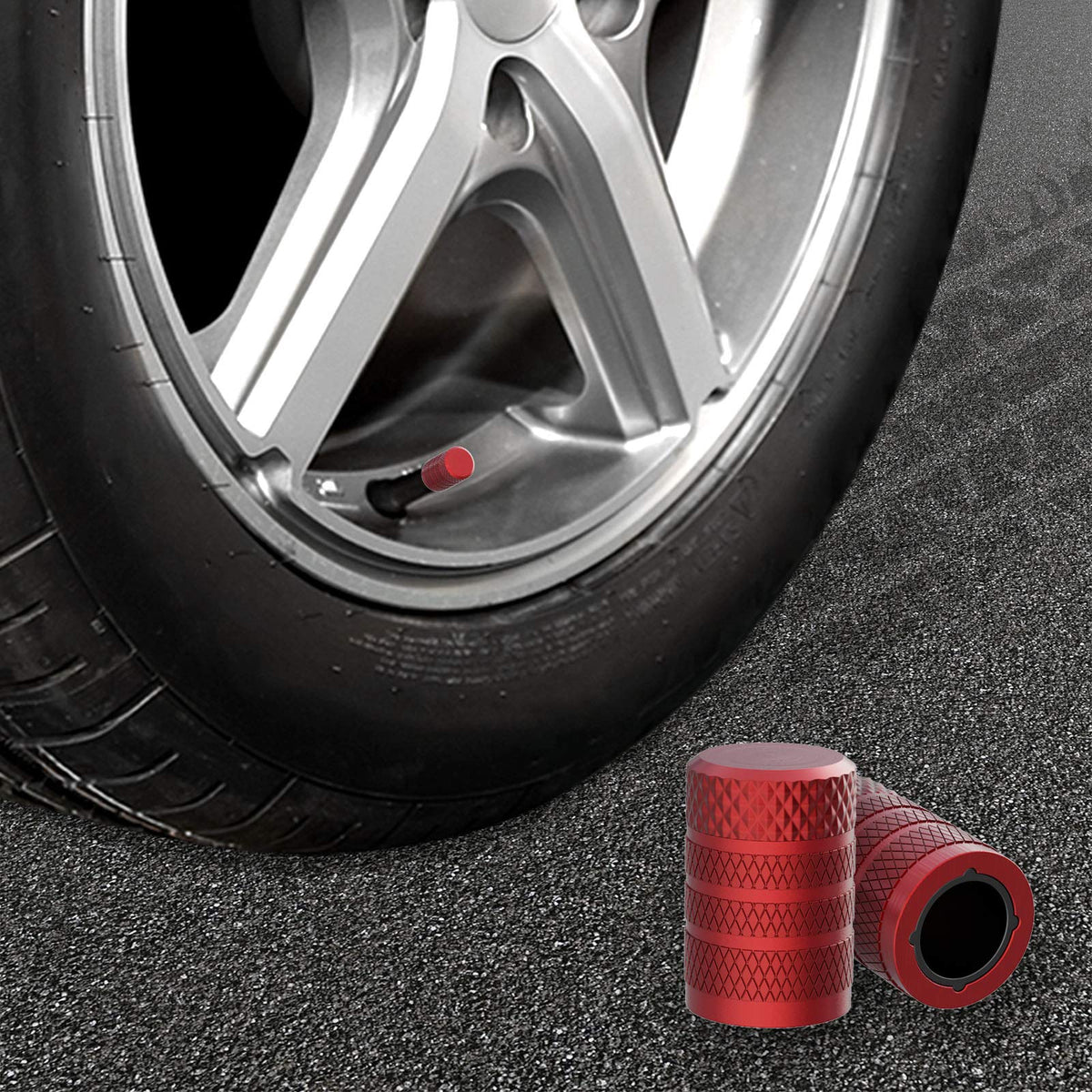 CKAuto Tire Valve Stem Caps, Aluminum Black, 4 pcs/Pack Jansha Store