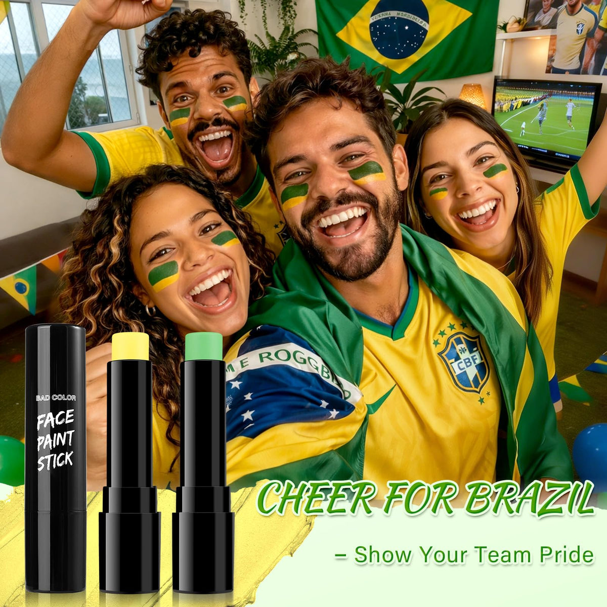 BADCOLOR Black Cream-Blendable Face Body Paint Stick for Adults Children Eye Black Softball Football Baseball Sports , Non-Toxic Hypoallergenic for Halloween SFX Makeup Cosplay Joker Costume Parties Jansha Store