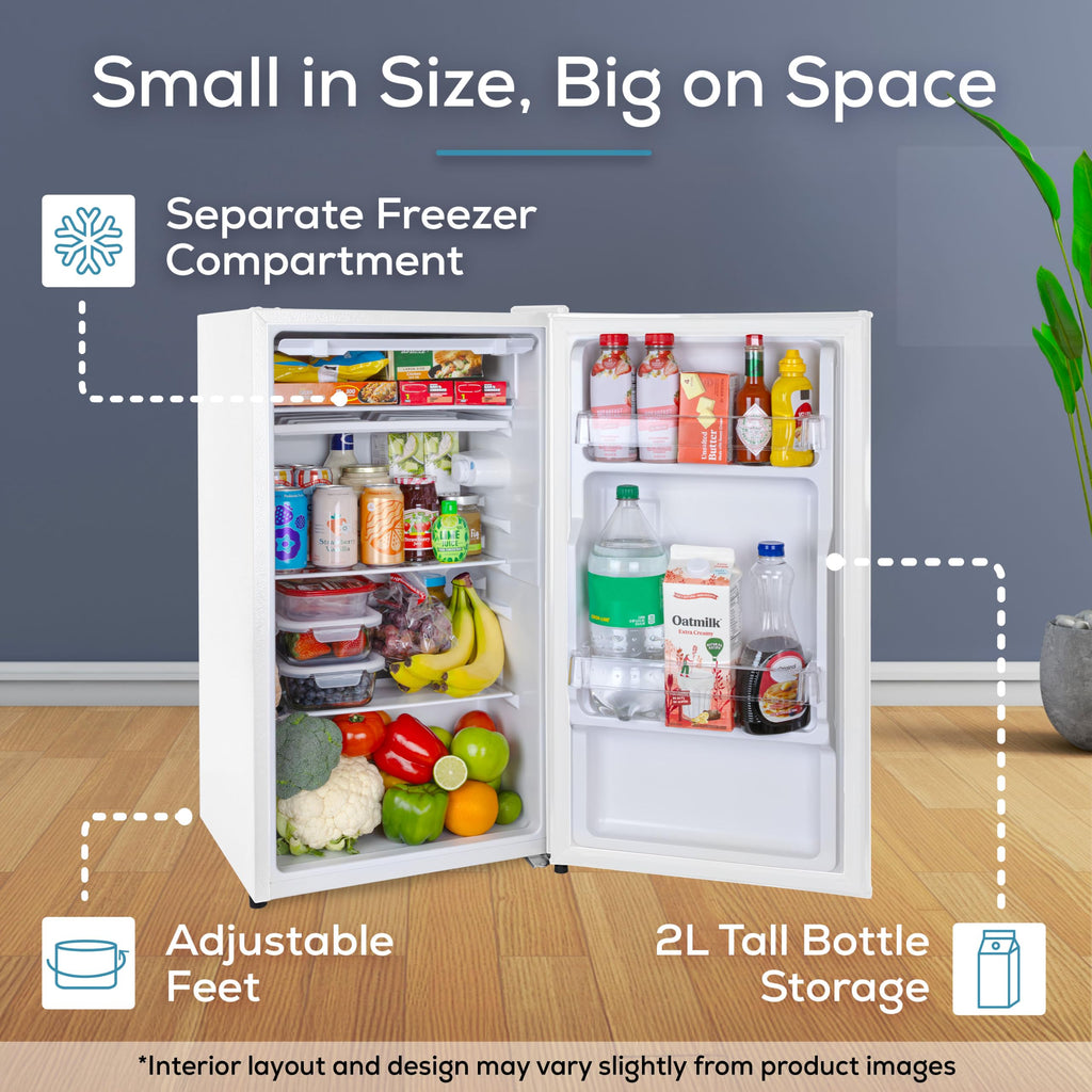 Igloo 3.2 Cu.Ft. Mini Fridge with Freezer - Single Door Compact Refrigerator with Glass Shelves for Homes, Dorms & Offices- Keep Snacks, Drinks & Frozen Foods Cool with Temperature Control Mini Fridge Jansha Store