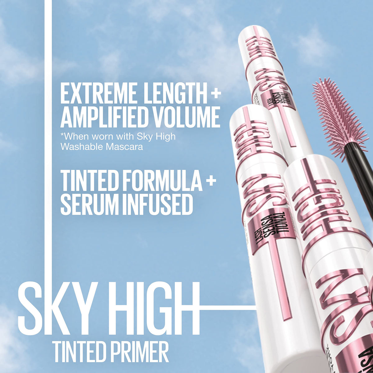 Maybelline Lash Sensational Sky High Washable Mascara Makeup, Volumizing, Lengthening, Defining, Curling, Multiplying, Buildable Formula, Blackest Black, 1 Count Jansha Store