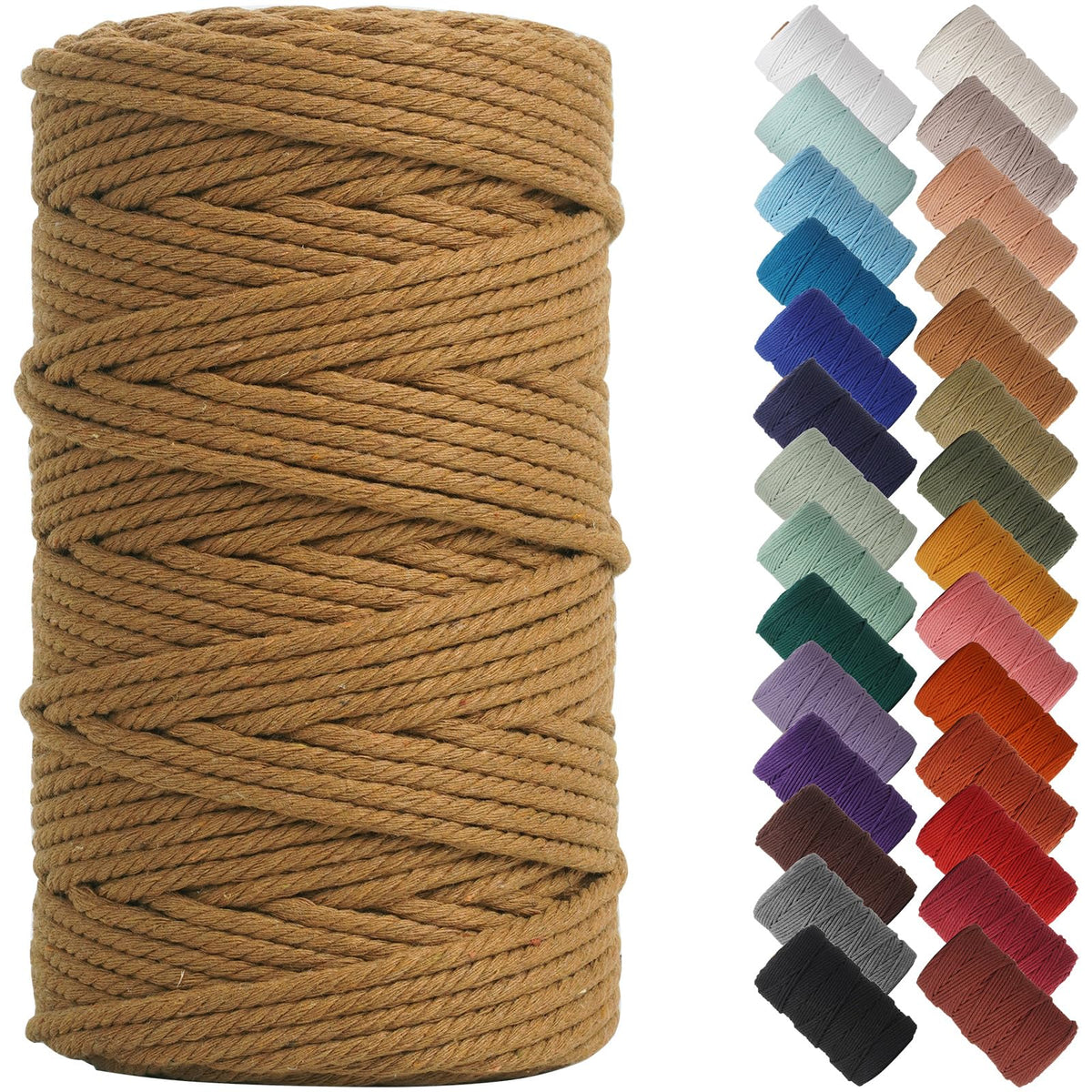 NOANTA Baby Blue Macrame Cord 3mm x 109yards, Cotton Rope Macrame Yarn Jansha Store