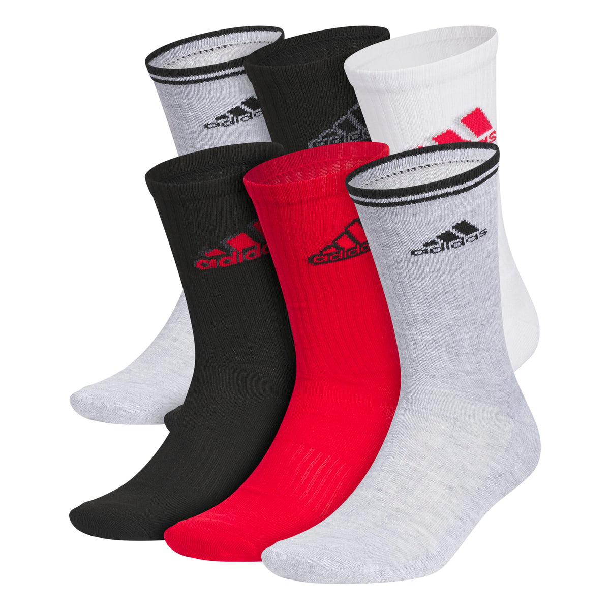 adidas Mens Athletic Cushioned 6-Pack Crew Socks Casual - Green Jansha Store