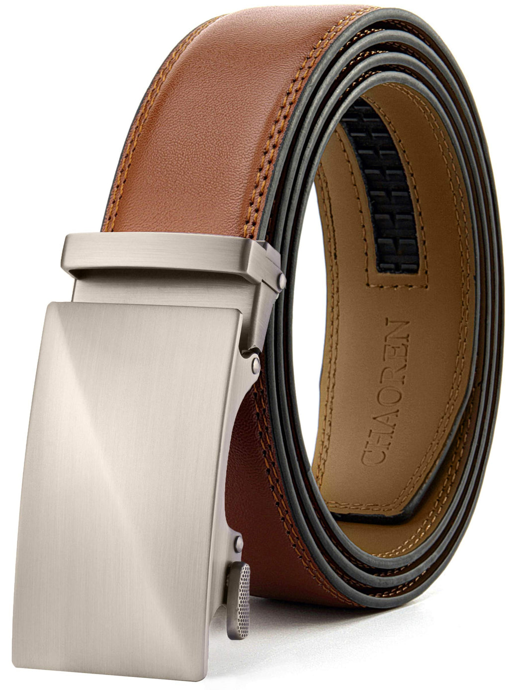 CHAOREN Men's Leather Ratchet Belt - Customizable Fit (35mm) Jansha Store