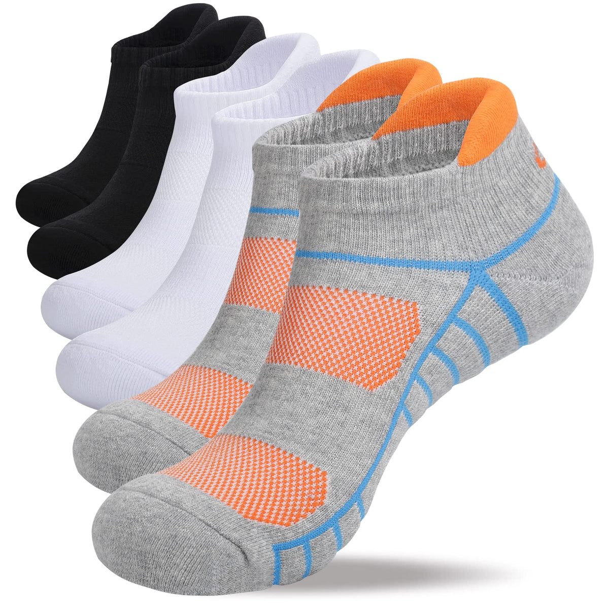 Lapulas Athletic Running Ankle Socks, Low Cut Cushioned Anti-Blister Tab Sports Socks Men Women 6Pairs Jansha Store