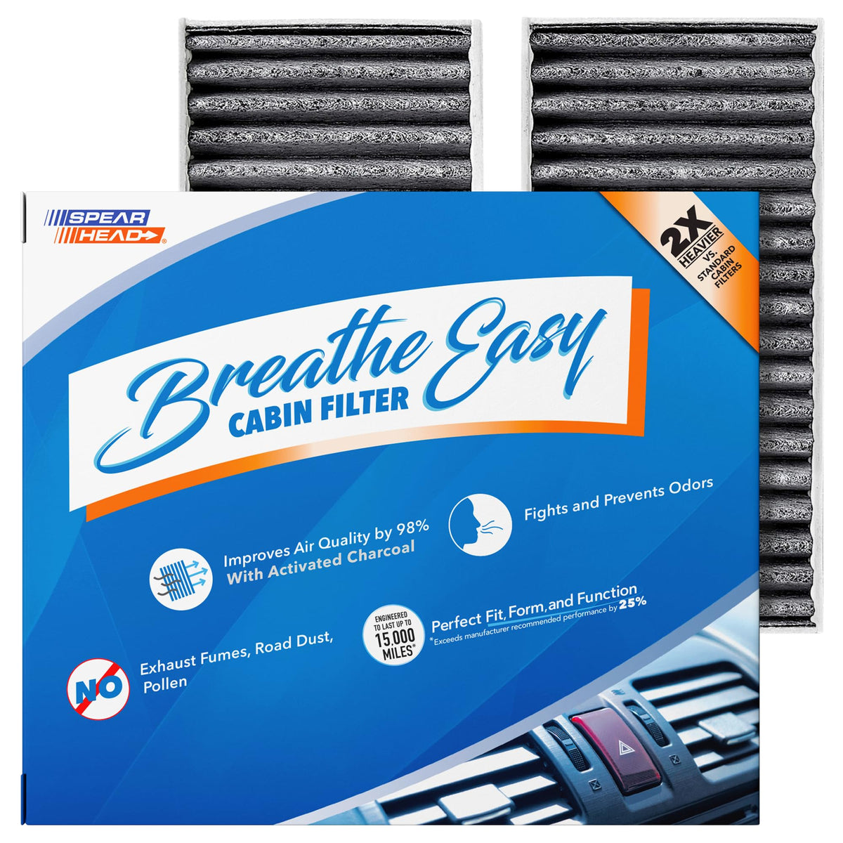 Spearhead Odor Defense Breathe Easy AC & Heater Cabin Air Filter (BE-157) Jansha Store