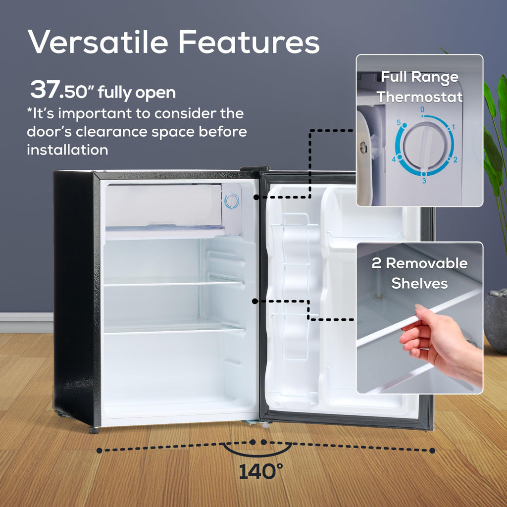 Igloo 3.2 Cu.Ft. Mini Fridge with Freezer - Single Door Compact Refrigerator with Glass Shelves for Homes, Dorms & Offices- Keep Snacks, Drinks & Frozen Foods Cool with Temperature Control Mini Fridge Jansha Store