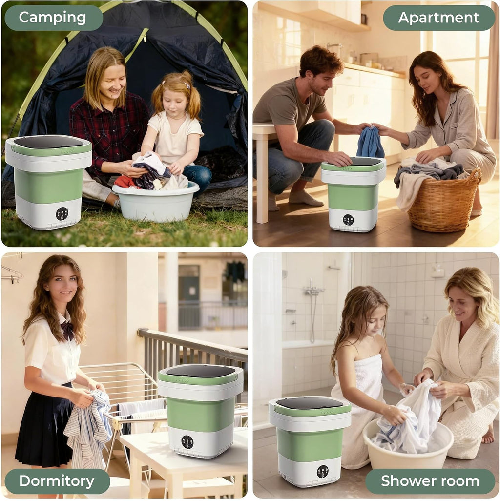 20L Foldable Portable Washing Machine, 45dB Ultra Quiet 3 Modes Mini Washer with Spin Basket, No Installation Compact Washer for Travel RV Dorm Apartment Camping, Baby Clothes Underwear Socks Jansha Store