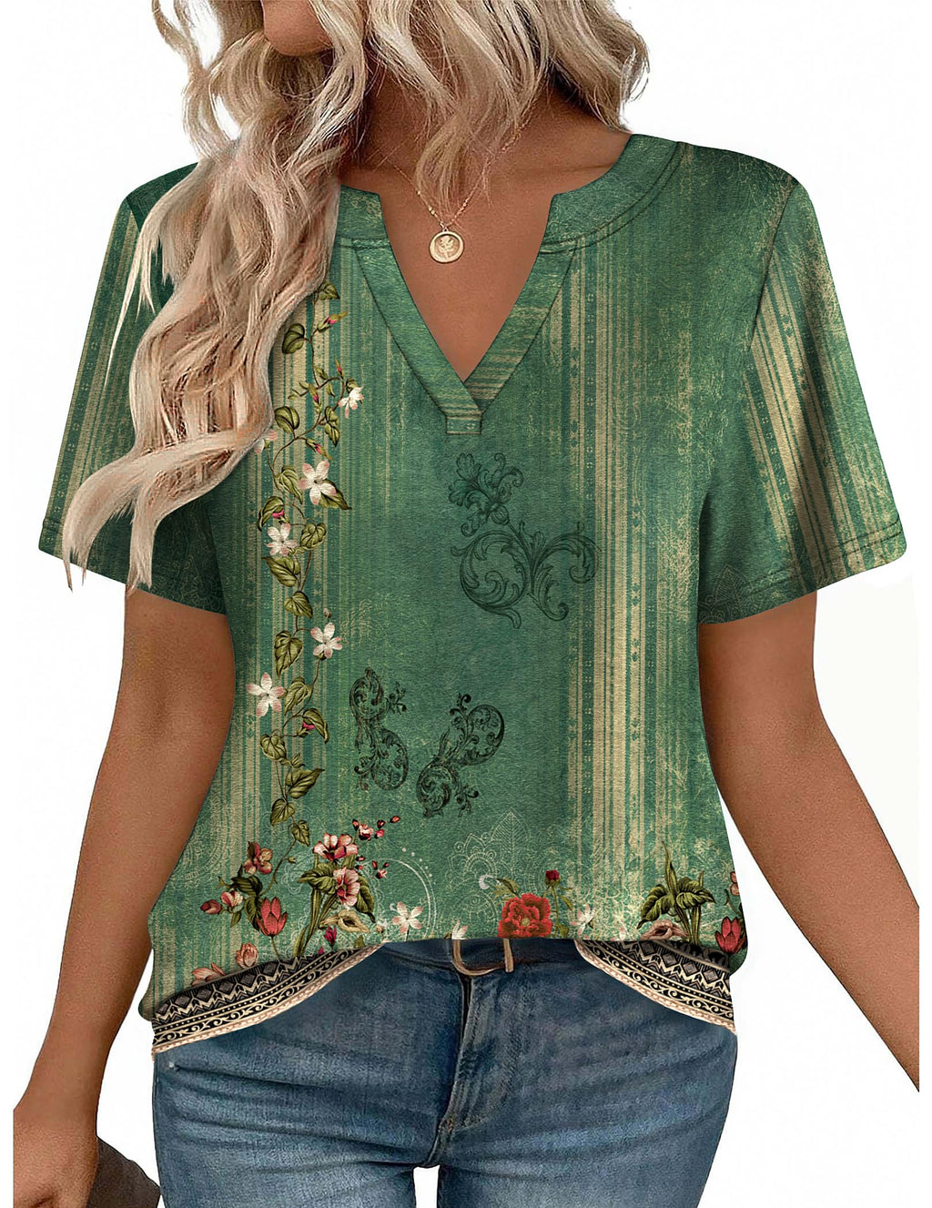 Zeagoo Womens Tops Short Sleeve V Neck Tee Shirts Cute Dressy Casual Jansha Store