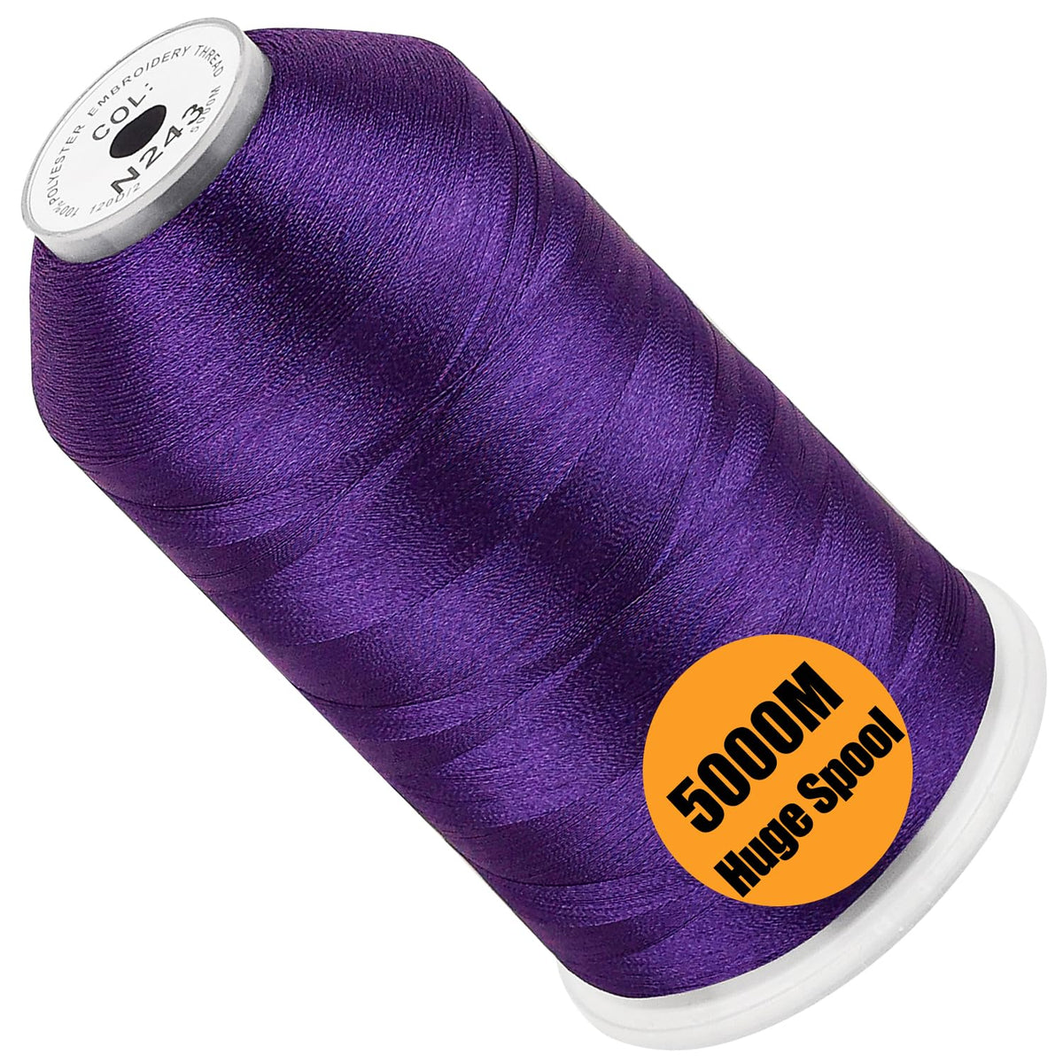 New brothread 5000M Huge Spool Embroidery Machine Thread - White Jansha Store