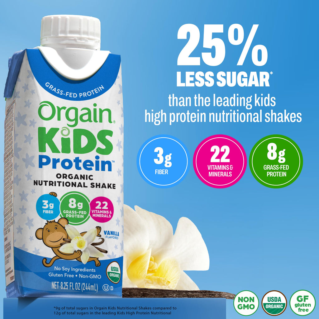 Orgain Organic Kids Dairy 8g Protein Shake, Chocolate, 8.25 oz, 12pk Jansha Store