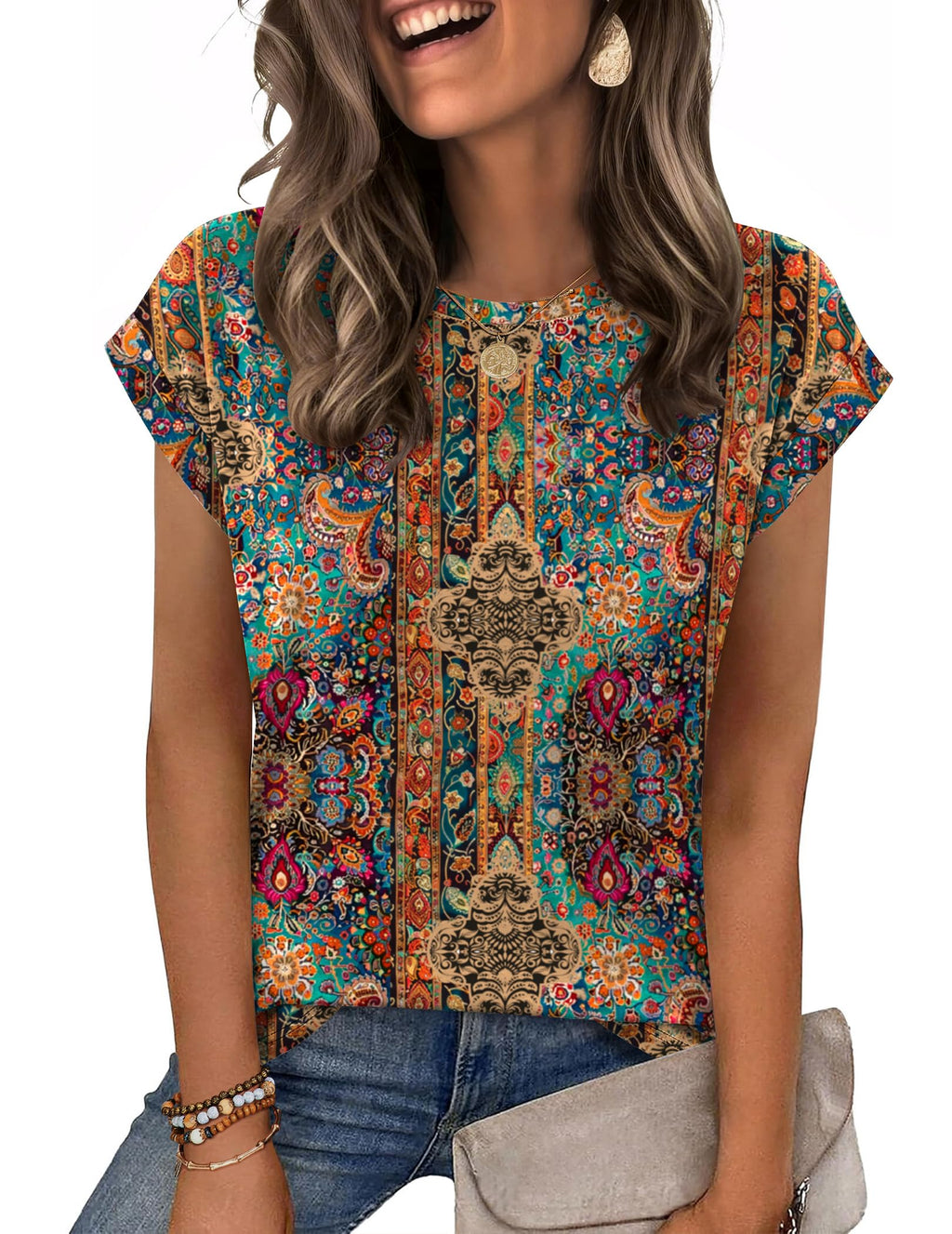 Zeagoo Womens Tops Summer Casual Cap Sleeve Tshirts Shirts Business Blouses Jansha Store