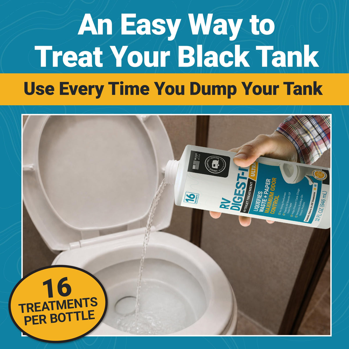 Unique RV Toilet Treatment, RV Digest-It Ultra Liquid, 32 Uses Jansha Store