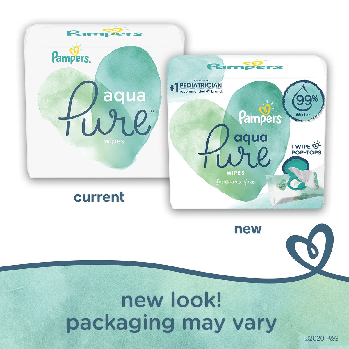Pampers Aqua Pure Baby Wipes, Unscented, Fragrance Free, 99% Water, Water Based, Multi-Use, 672 Wipes Total (12X Flip-Top Packs) Jansha Store