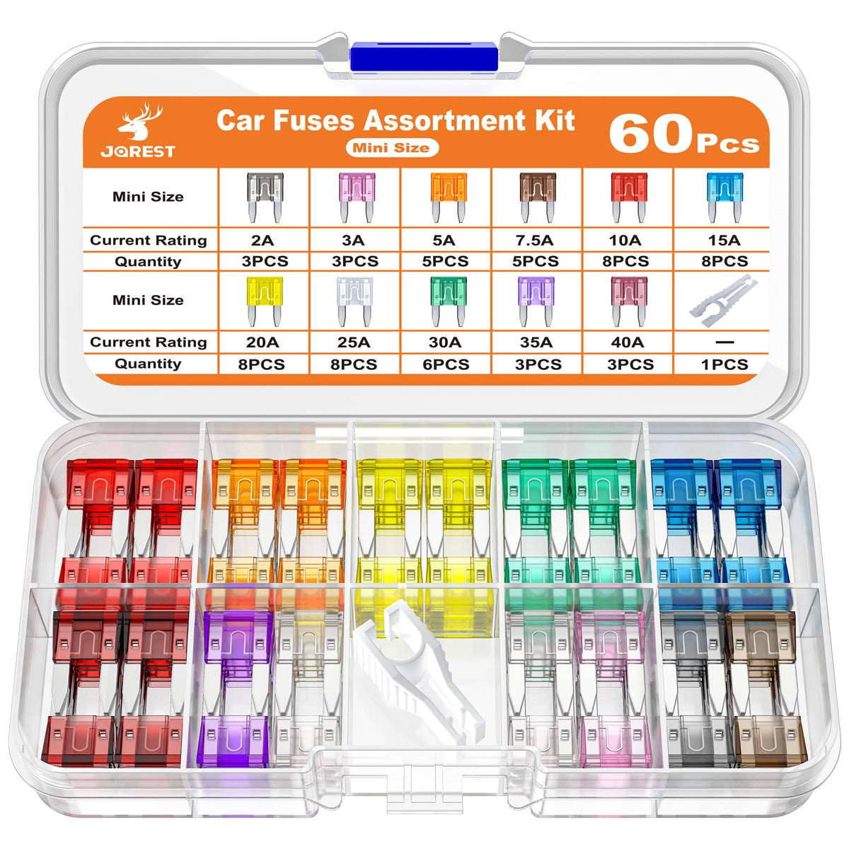 JOREST 300Pcs Car Fuse Assortment Kit, 160 Mini Blade Fuses Automotive + 90 Standard Auto Fuses + 50 Micro + Puller – Replacement for RV Camper Boat Truck (2Amp 3A 5A 7.5A 10A 15A 20A 25A 30A 35A 40A) Jansha Store
