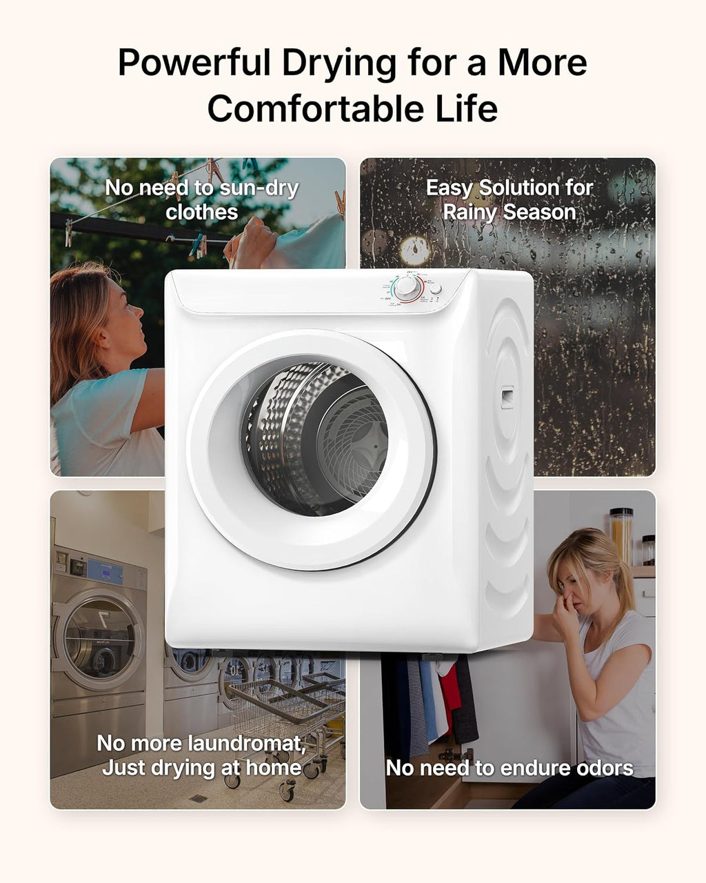 3.5 Cu. Ft. Portable Clothes Dryer for Laundry Jansha Store