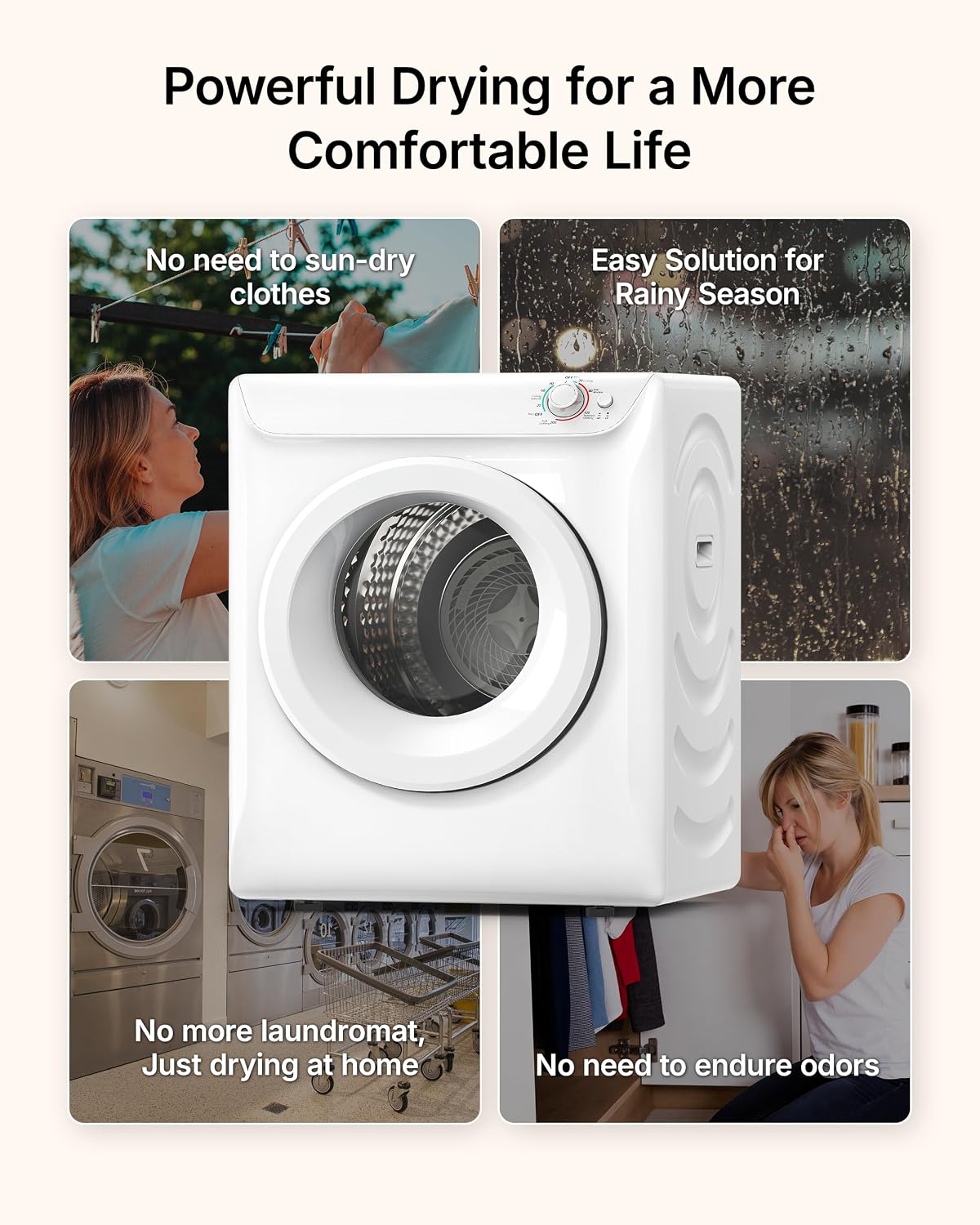 3.5 Cu. Ft. Portable Clothes Dryer for Laundry Jansha Store