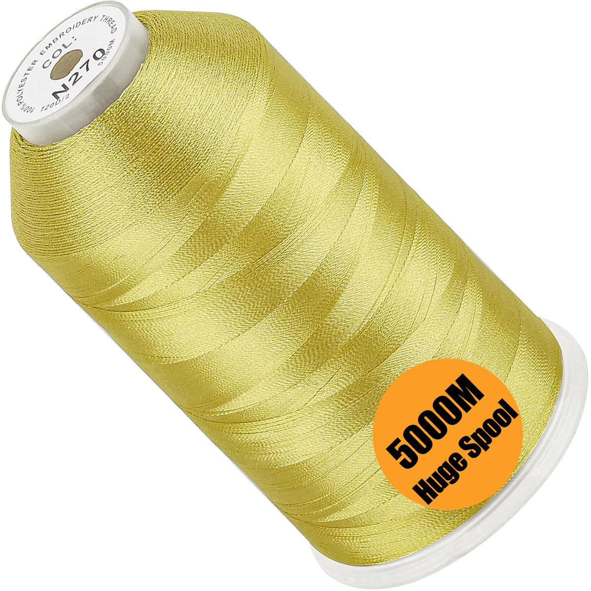New brothread 5000M Huge Spool Embroidery Machine Thread - White Jansha Store