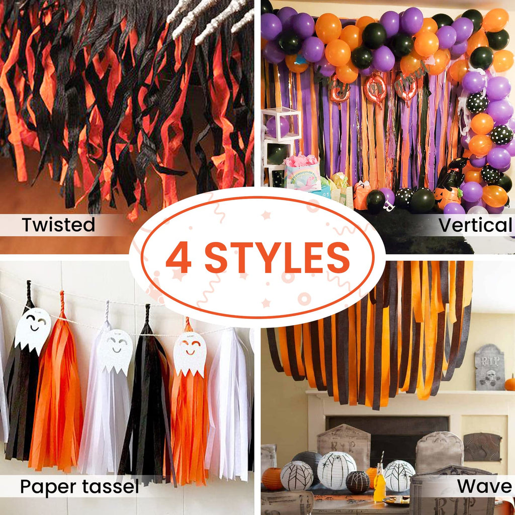PartyWoo Yellow Crepe Paper Streamers 4pcs 328 FT Yellow Streamers Jansha Store