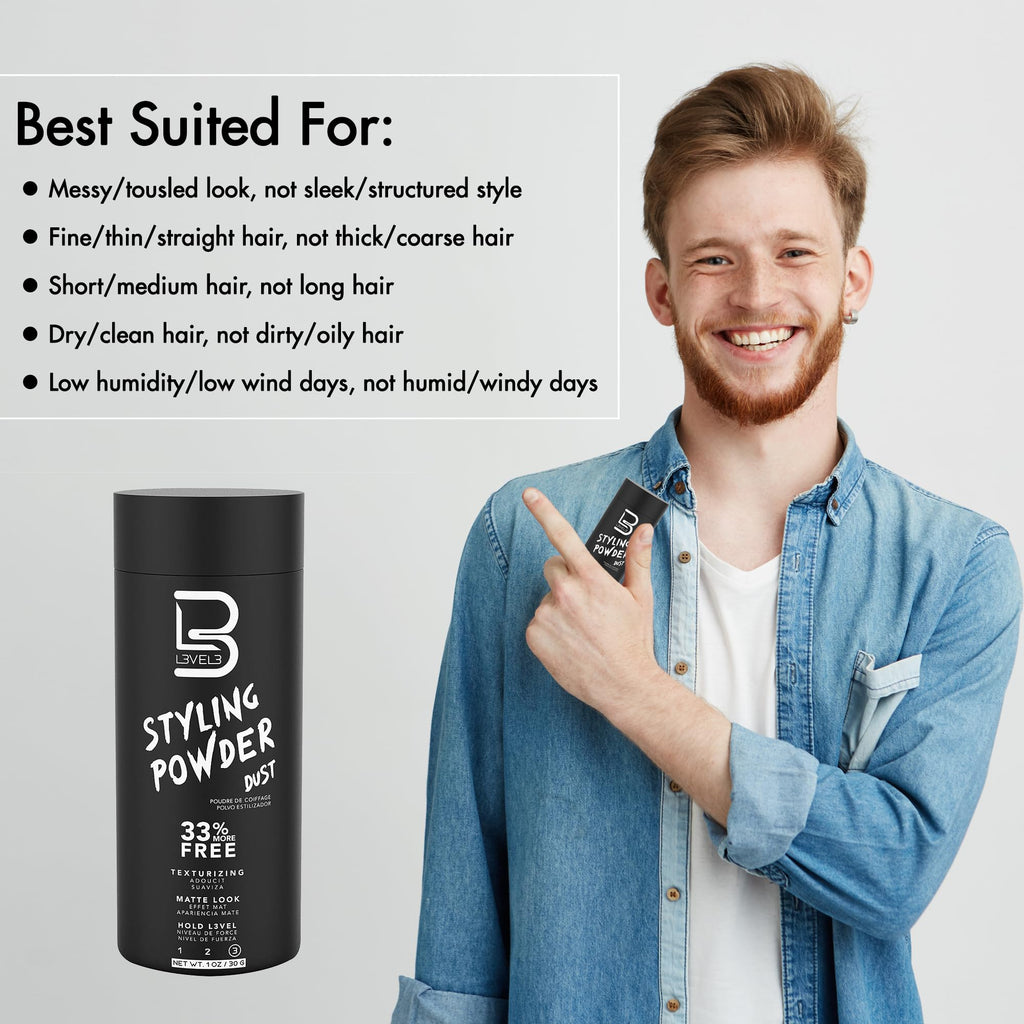 L3 Level 3 Hair Texture Powder for Men, Volume, Natural Look, 30 g Jansha Store