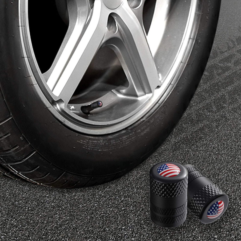 CKAuto Tire Valve Stem Caps, Aluminum Black, 4 pcs/Pack Jansha Store
