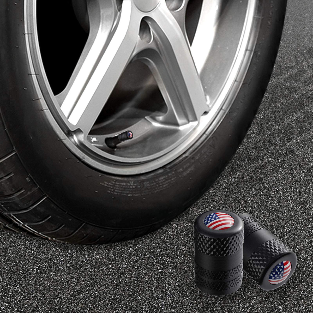 CKAuto Tire Valve Stem Caps, Aluminum Black, 4 pcs/Pack Jansha Store