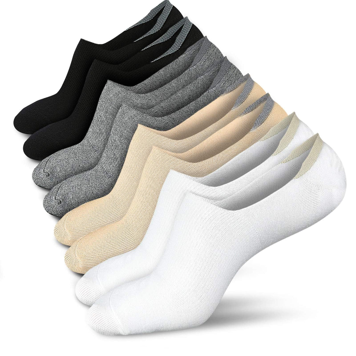 wernies No Show Socks Women Low Cut Ankle Socks Non Slip 4/8 Pairs Jansha Store