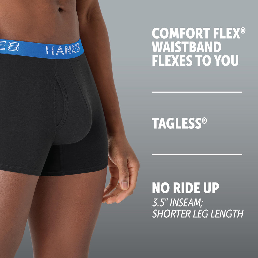 Hanes Men's Boxer Brief Underwear Pack, Stretch Cotton Boxer Briefs for Men, Moisture-wicking, 6-pack Jansha Store