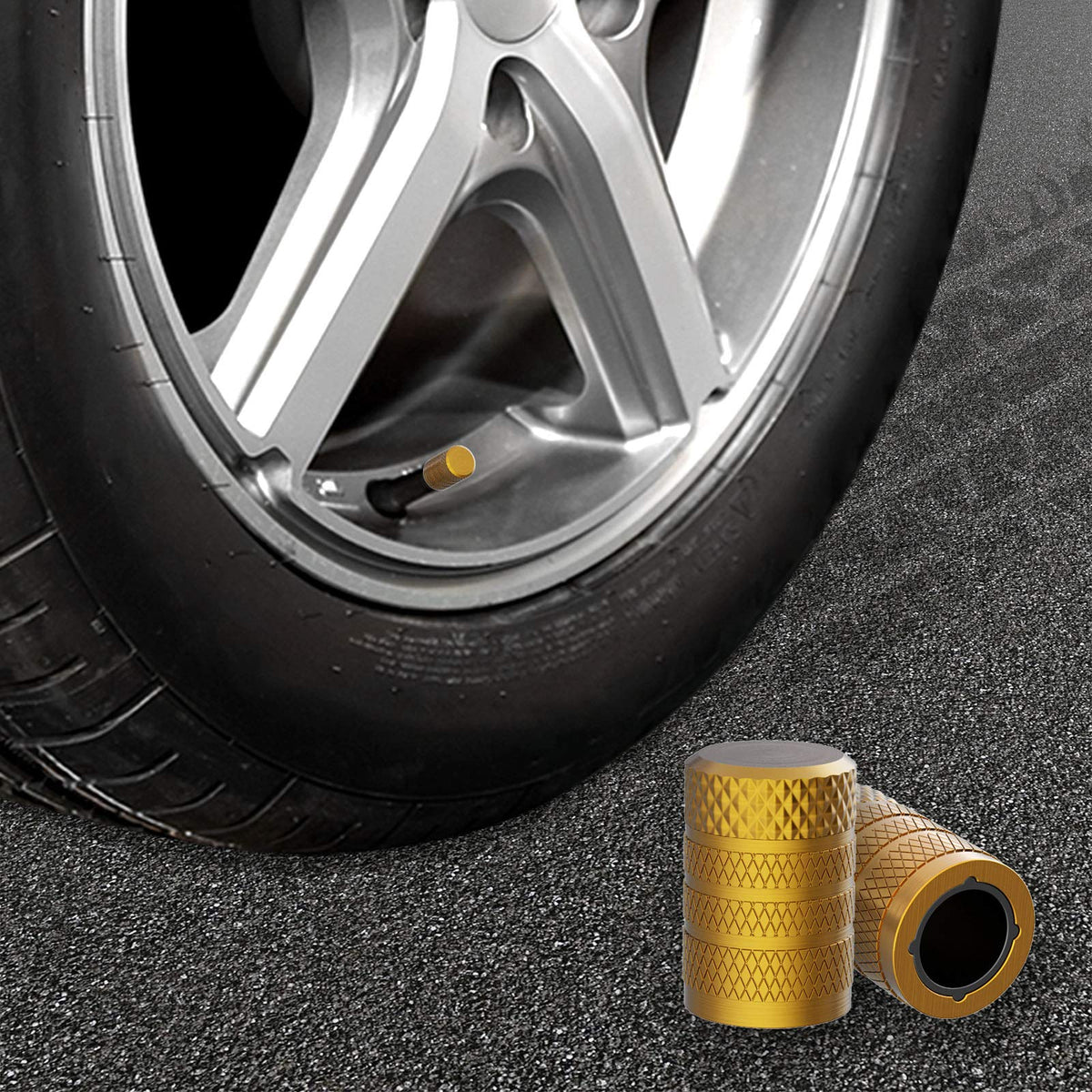 CKAuto Tire Valve Stem Caps, Aluminum Black, 4 pcs/Pack Jansha Store