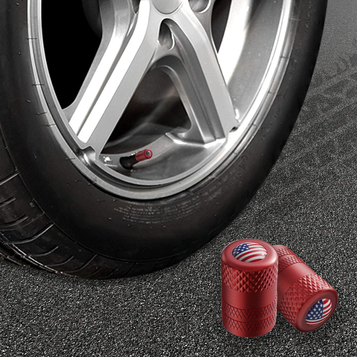 CKAuto Tire Valve Stem Caps, Aluminum Black, 4 pcs/Pack Jansha Store