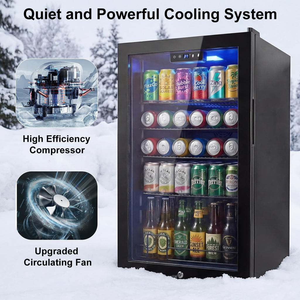 24 Inch Upgraded Dual Zone Wine and Beverage Refrigerator Cooler Jansha Store