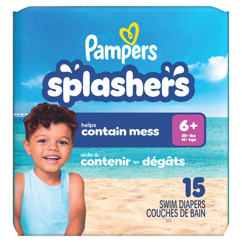 Pampers Splashers Swim Diapers, Size 4, 18 Count, Disposable Swim Diapers, Contains Mess, No Swell Jansha Store