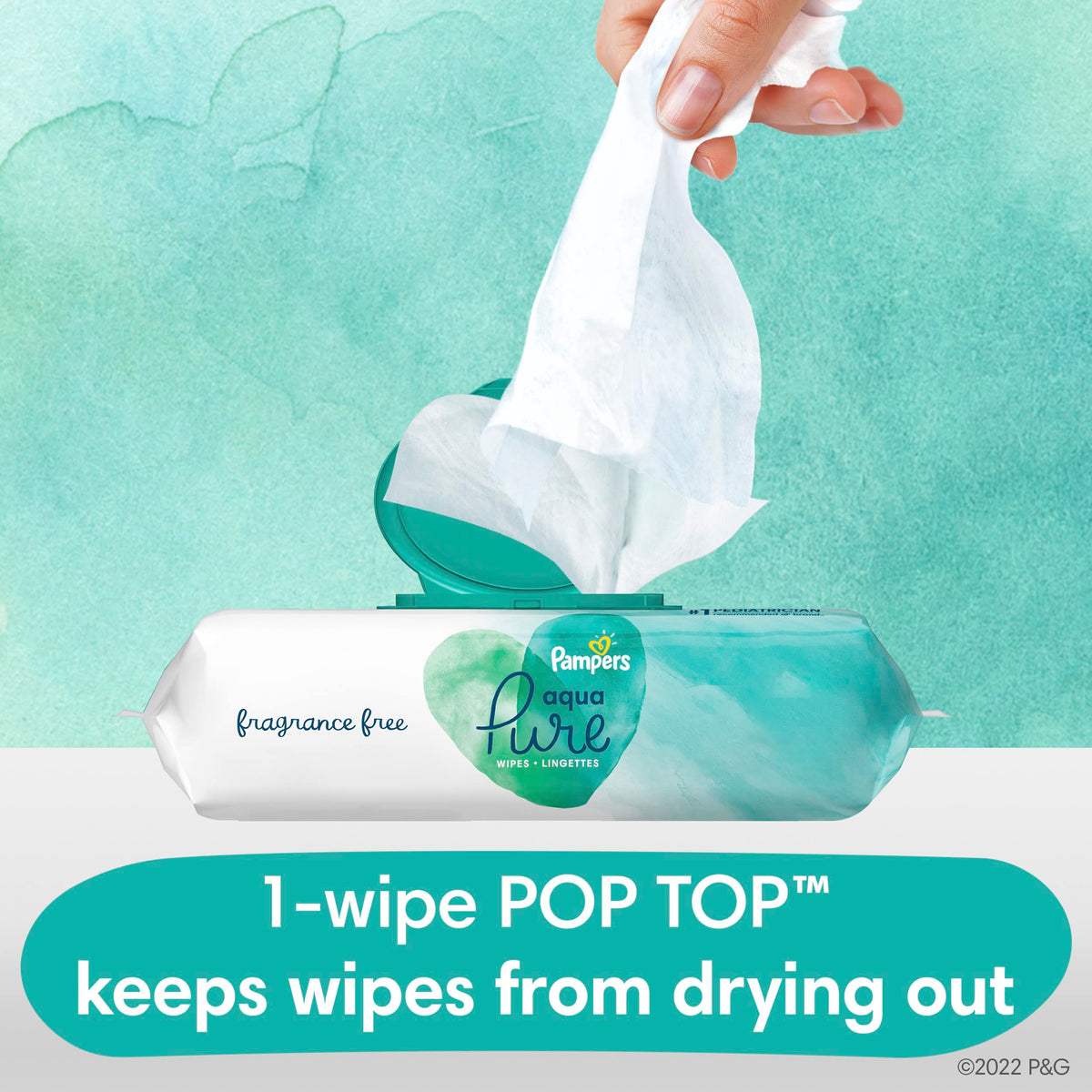 Pampers Aqua Pure Baby Wipes, Unscented, Fragrance Free, 99% Water, Water Based, Multi-Use, 672 Wipes Total (12X Flip-Top Packs) Jansha Store
