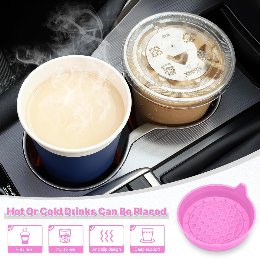 SINGARO Car Cup Holder Coaster, Silicone Cup Holder Insert, Universal Non-Slip Cup Holders, Car Accessories Interior for Women and Man Interior Sets 4 Pack Black Jansha Store