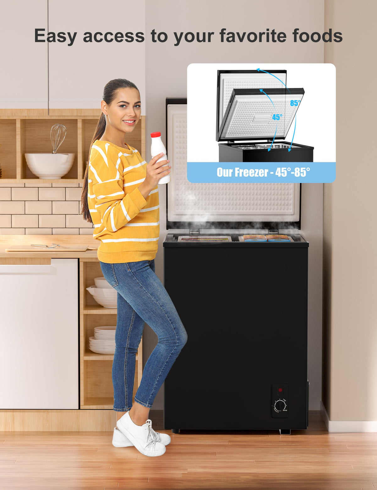 7.0 Cu Ft Chest Freezer - Energy Saving Quiet Top Open Door Mini Freezer Adjustable 6 Thermostat - Compact Small Deep Freezer w/Removable Basket and Defrost Water Drain for Home/Apartment/Garage Jansha Store