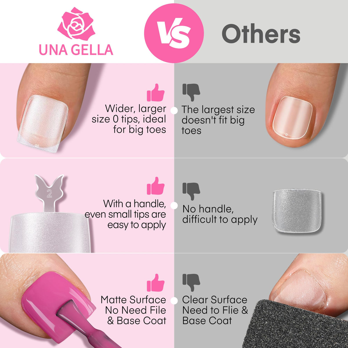 UNA GELLA Short Almond Nail Tips 504PCS Short Fake Nails Soft Press Ons Jansha Store